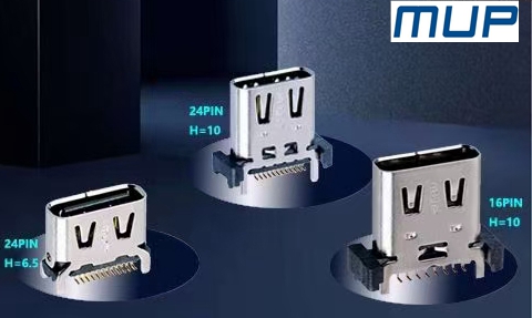 MUP USB type C  3.1 Gen 2  24pin 6PIN/16PIN USB2.0 connector    DIP &SMT 板上/沉板/直立/防水公母头卡座连接器  